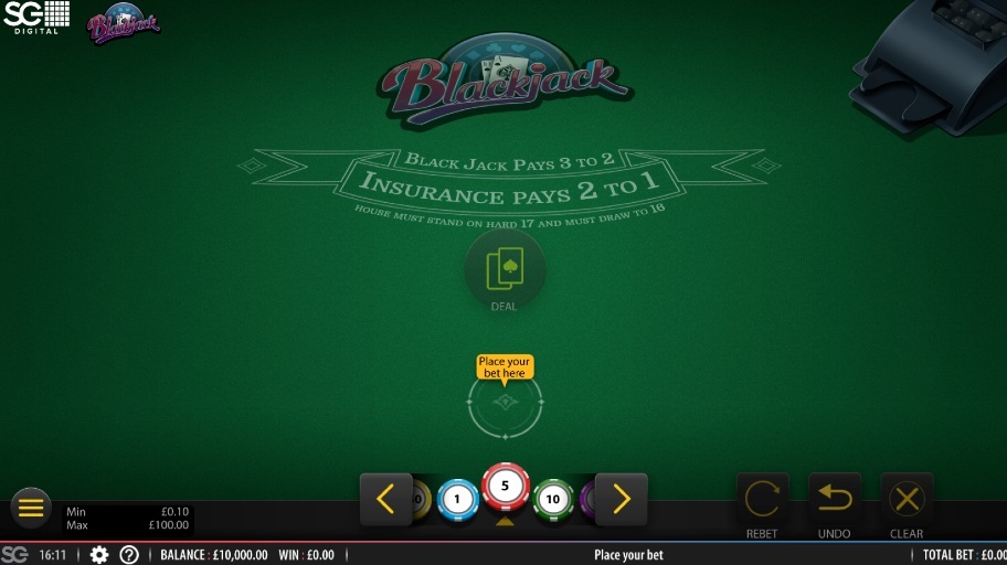 nextgen gaming blackjack single hand base game
