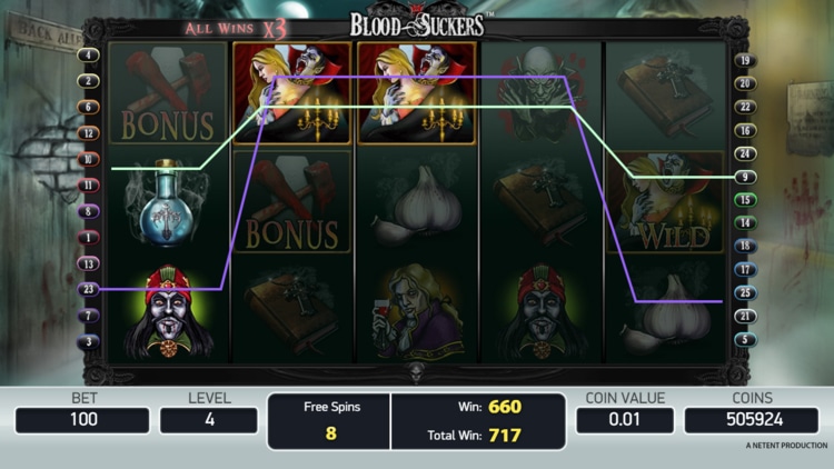 blood suckers slot free spins feature