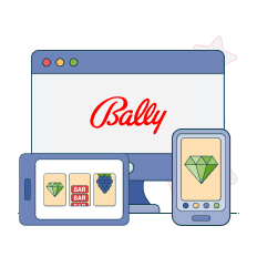 bally logo on tech devices