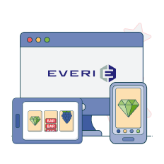 everi logo on tech devices