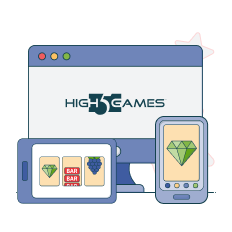 high 5 games logo on tech devices