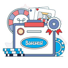 barcrest logo with casino symbols