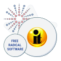free radical software and incredible technologies logos with firework graphic