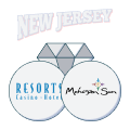 new jersey text above mohegan sun casino and resorts casino logo
