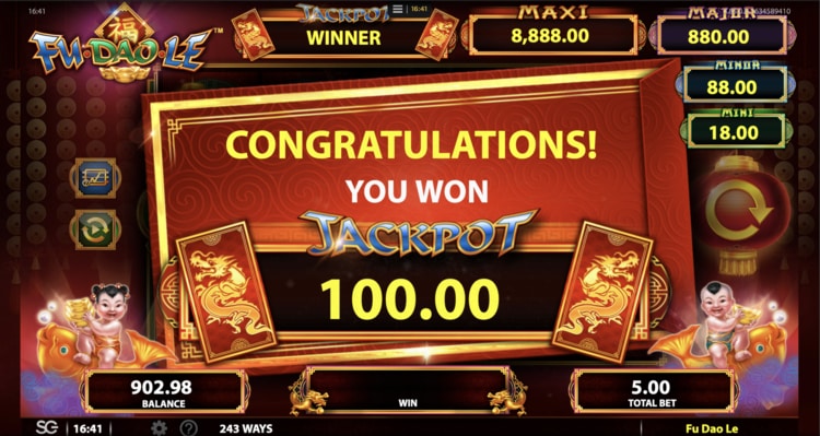fu dao le red envelope jackpot feature