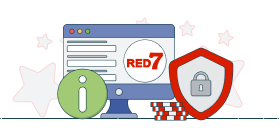 red7 logo with info and padlock sign