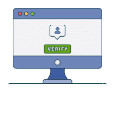computer screen showing verify button