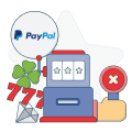 paypal logo and slot machine graphic