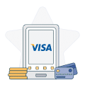 visa logo on a smartphone screen