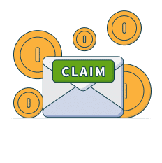 claim button with coins graphic