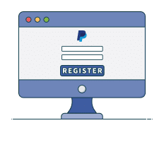 paypal logo with register button