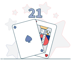 two card next to text showing 21