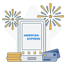 mobile phone showing american express logo