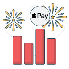 bar chart and apple pay logo