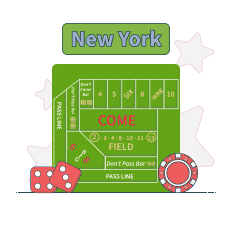 craps table with text showing new york