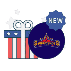 sweepslots logo next to gift box