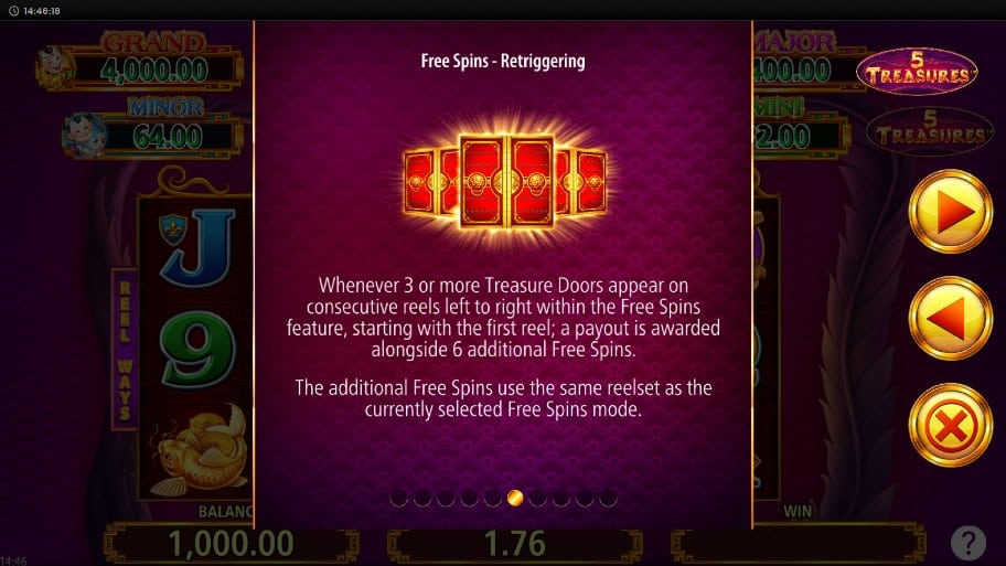 5 terasures bonus feature