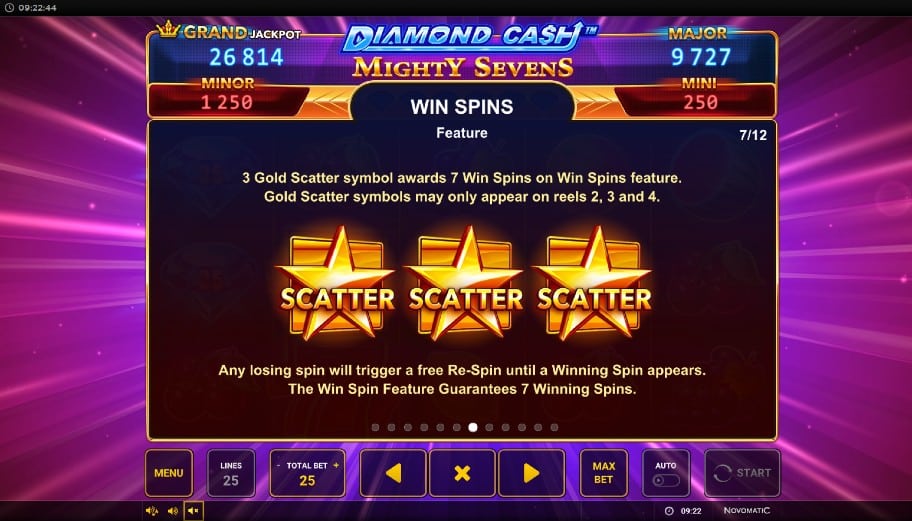 diamond cash mighty 7 bonus feature