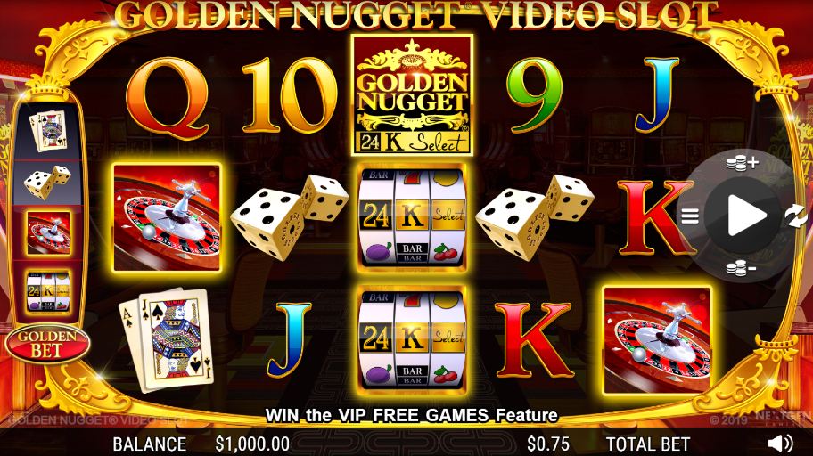 Golden Nugget Video Slot base game