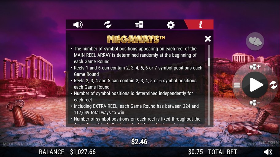 Medusa Megaways bonus feature