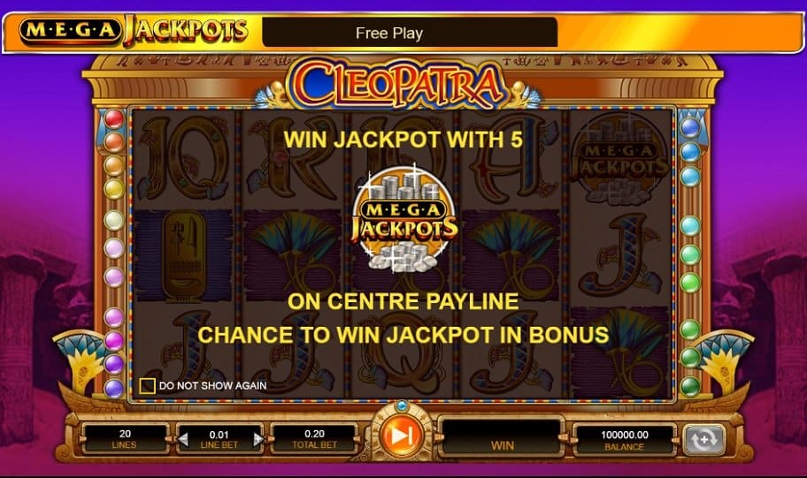 MegaJackpots Cleopatra bonus feature
