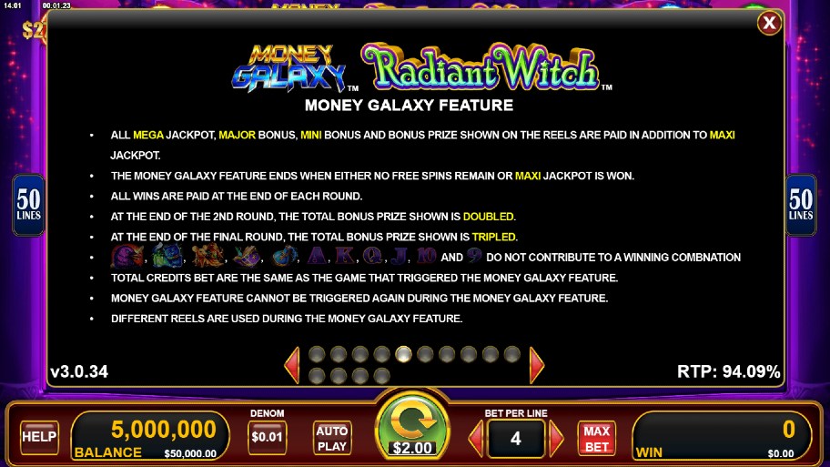 Money galaxy radiant witch bonus feature
