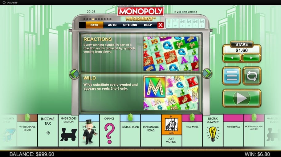 Monopoly Megaways bonus feature