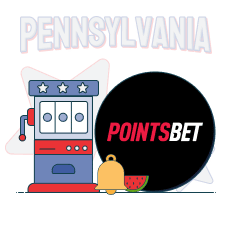 pointsbet logo next to slot machine and text showing pennsylvania