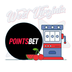 pointsbet logo next to slot machine and text showing west virginia