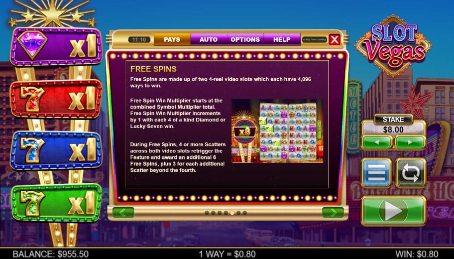 Slot Vegas Megaquads bonus feature