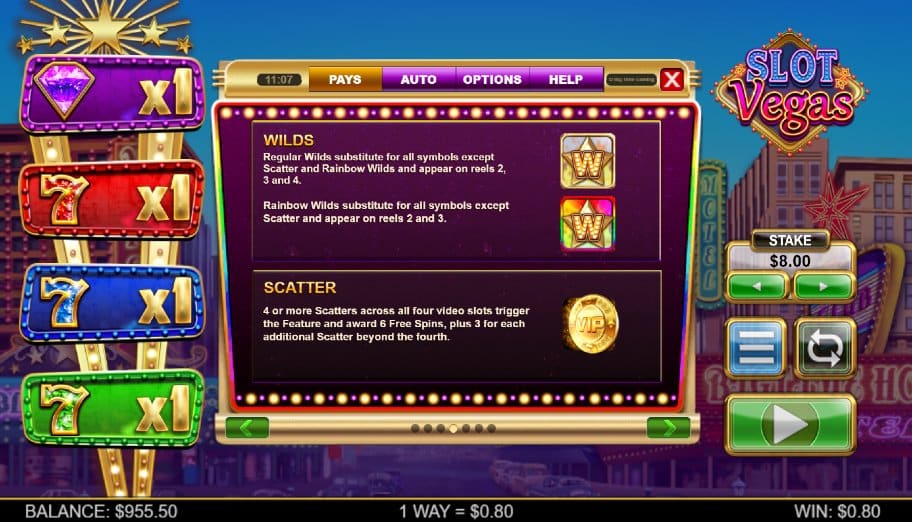 Slot Vegas Megaquads bonus feature