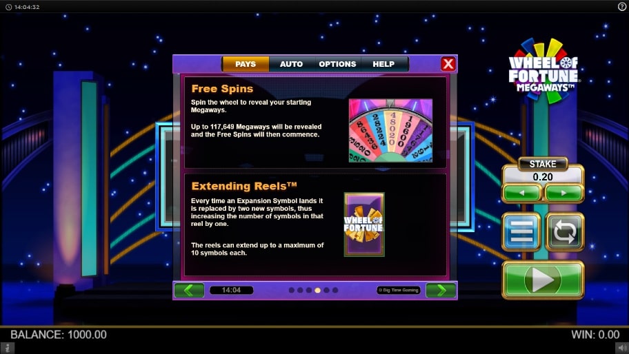 Wheel of Fortune Megaways bonus feature