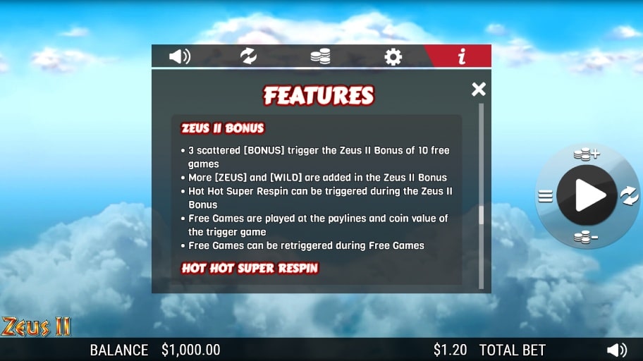  Zeus II bonus feature