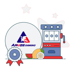 aruze gaming logo next to slot machine